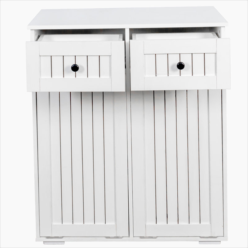 Armoire à linge avec 2 tiroirs et 2 paniers à linge amovibles