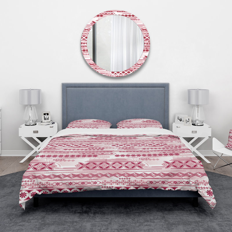 Ensemble de housse de couette bohème et éclectique, Housse simple + 1 taie décorative