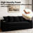 92.7" Convertible Boneless Sofa Bed Couch Foldable Design with Cup Holders & Side Pockets, Black-1033806834