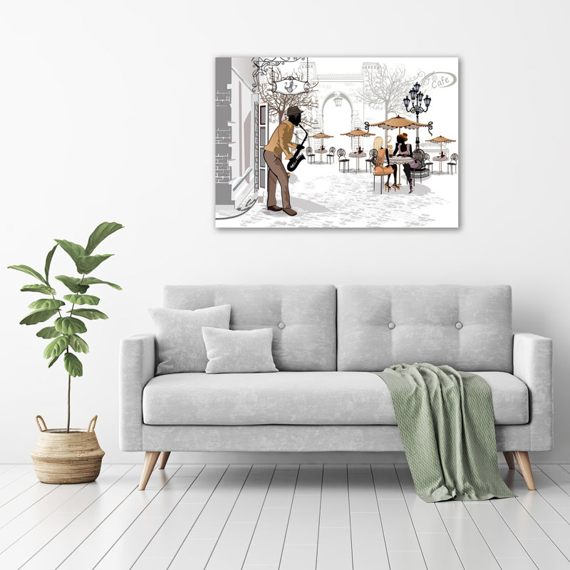 Street Musician - Wrapped Canvas Print