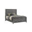 Lit simple Denver de style moderne en bois gris (NJ INVENTory)