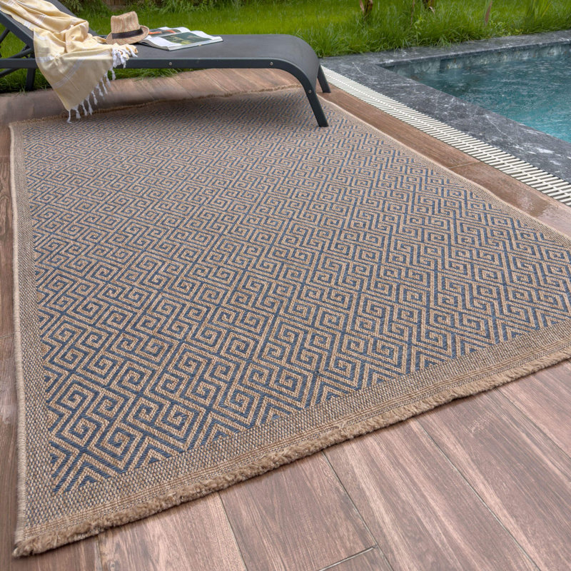 Nature Collection Geometric Indoor / Outdoor Area Rug, Rectangle 160 x 230 cm