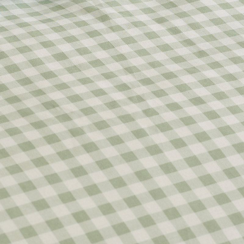 Bamford Gingham Check Fitted Sheet, Double, Green