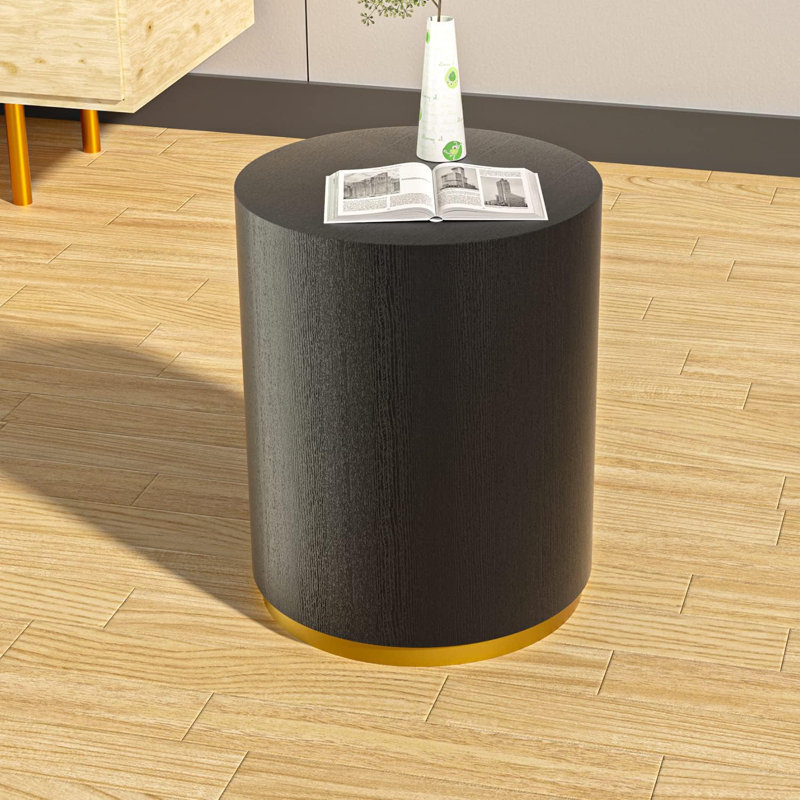 Table basse ronde, table de bout, table d'appoint, H 19,69 po x l 15,75 po x P 15,75 po