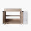 Meuble-lavabo luxueux avec lavabo en céramique et grands armoires de rangement-108525919