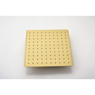 Robinet de douche en or brossé avec pomme de pluie de 10 pouces et garniture murale double système haut pour salle de bain, robinet