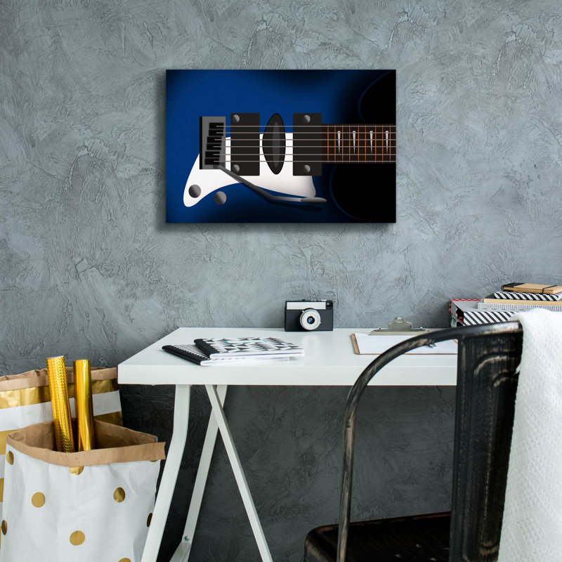 «Electric Guitare D6ivpj3» par Mark Ashkenazi, art mural sur toile, H 12 po x l 18 po x P 0,75 po