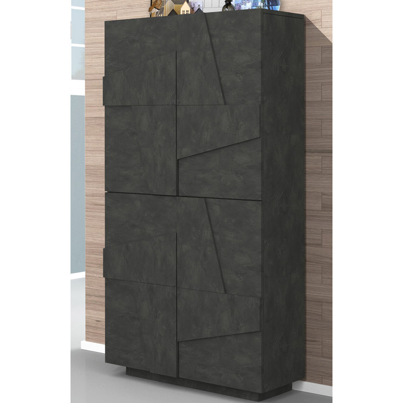 Cernobbio 32 Pair Shoe Storage Cabinet, Black