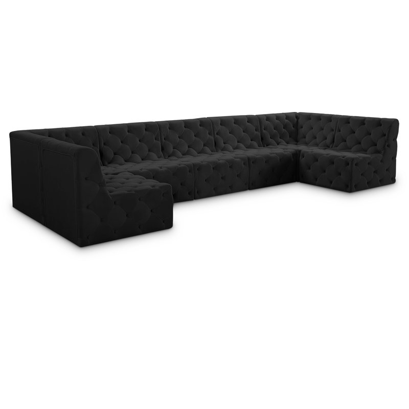 Canapé modulaire Klecka, Velours noir
