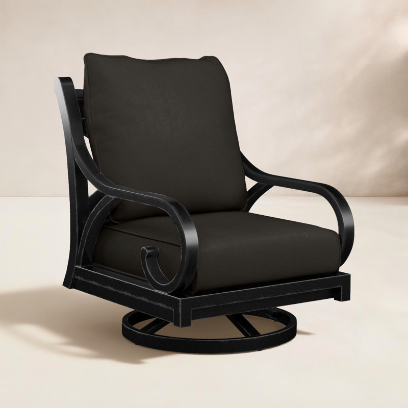 Chaise longue pivotante avec coussins Sunbrella® Monterey, Tissage uni Sunbrella® Spectrum carbone