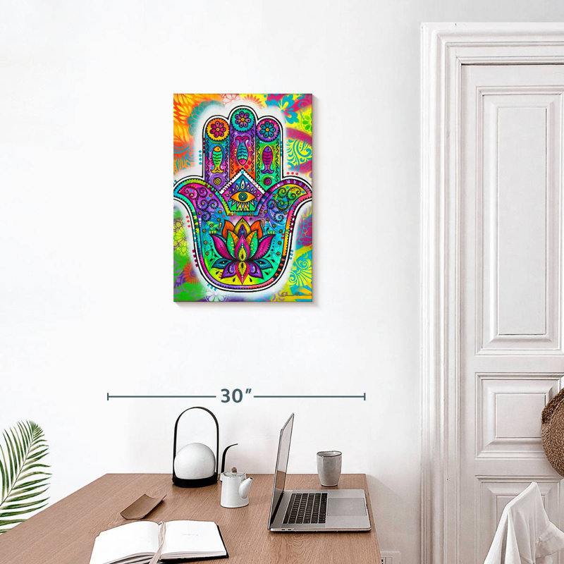 Kerrick Psychedelic Hamsa, 24" H x 16" W
