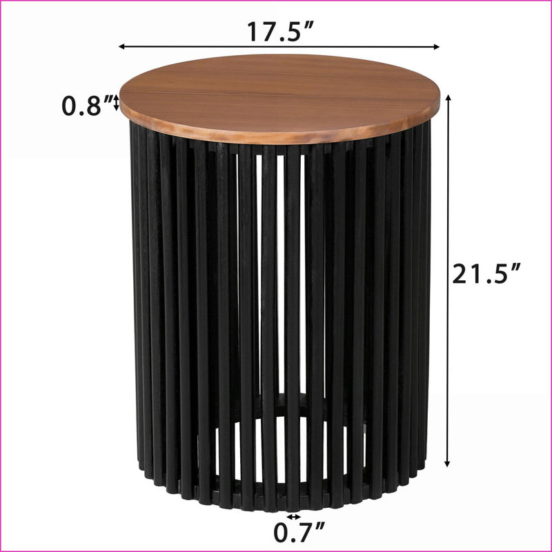Bois d'acacia et café Ensemble de tables d'appoint pour le salon - Assemblage facile, peu encombrant