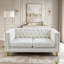 Canapé Chesterfield 2 places en velours avec garniture cloutée-381788900-381788901