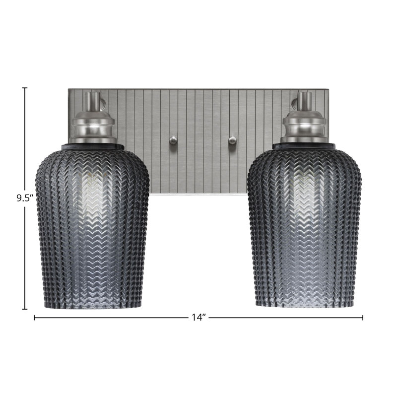 Éclairage pour meuble-lavabo à 2 lumières Avanley, Nickel brossé, Noir