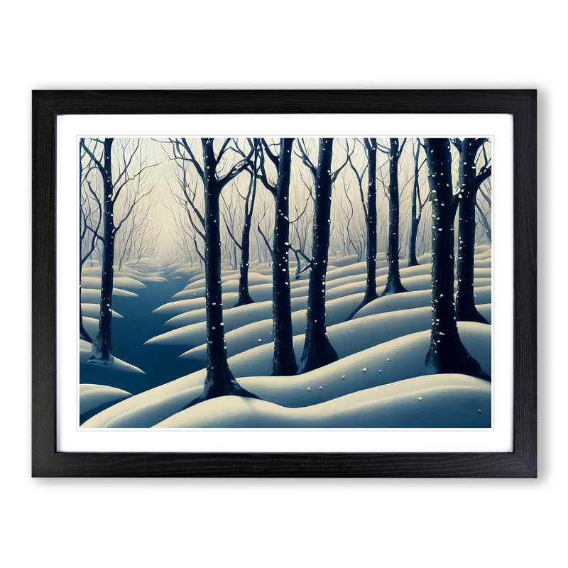 XH1022-10201X Winter Forest Vol.8 - Single Picture Frame Painting, Black, 46cm H x 64cm W x 2cm D