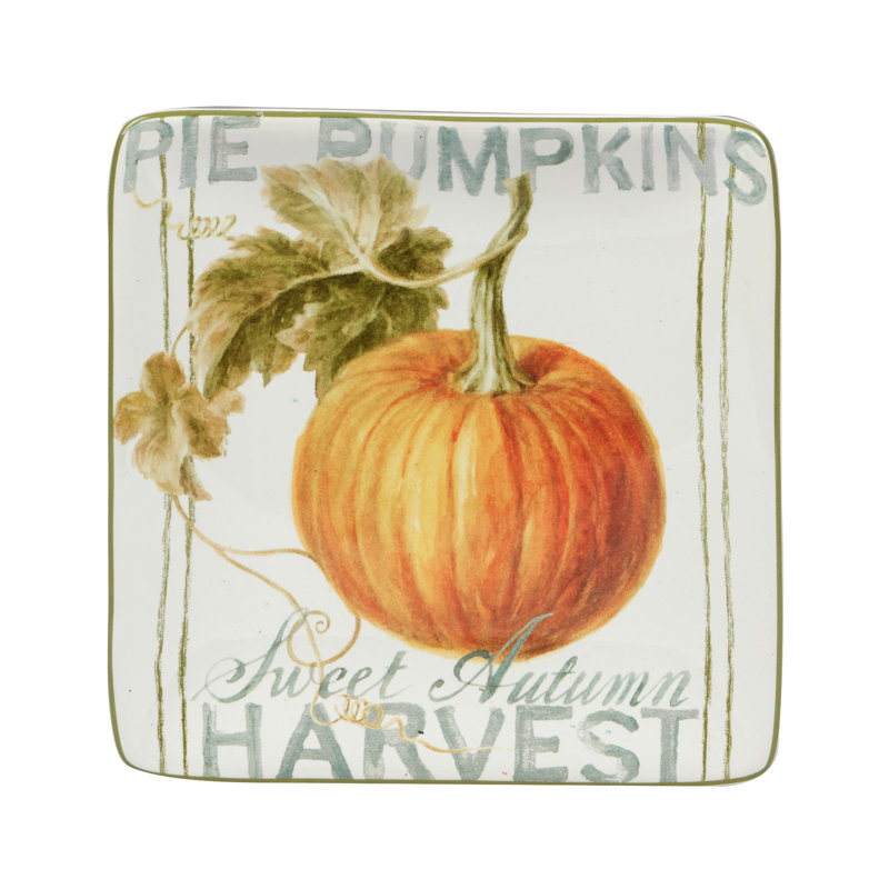 Ensemble de 4 assiettes carrées Certified International Autumn Harvest