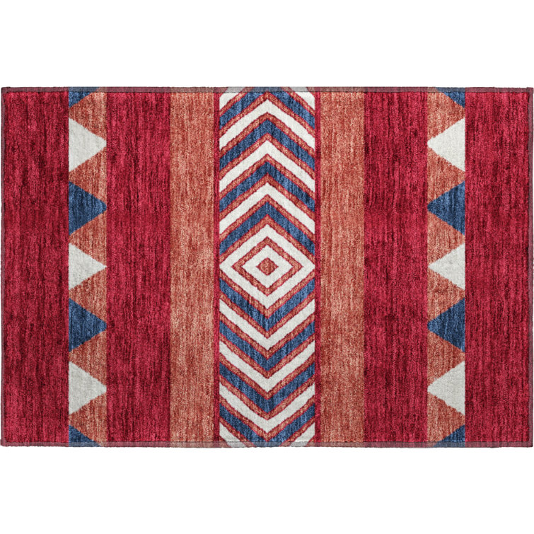 Premium Machine Washable Prisco Red Rug