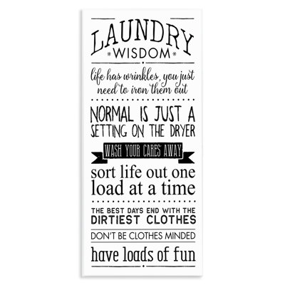 Laundry Wisdom Sign Daily Life Cleaning Puns