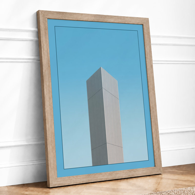 Tower Rising Minimalist - Framed Print, Oak, A4 - 29.7 x 21.0 cm