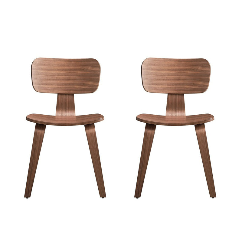 Ensemble de 2 chaises d'appoint en bois en noyer