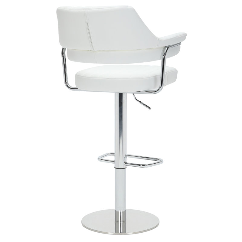 Swivel Upholstered Bar Stool, White