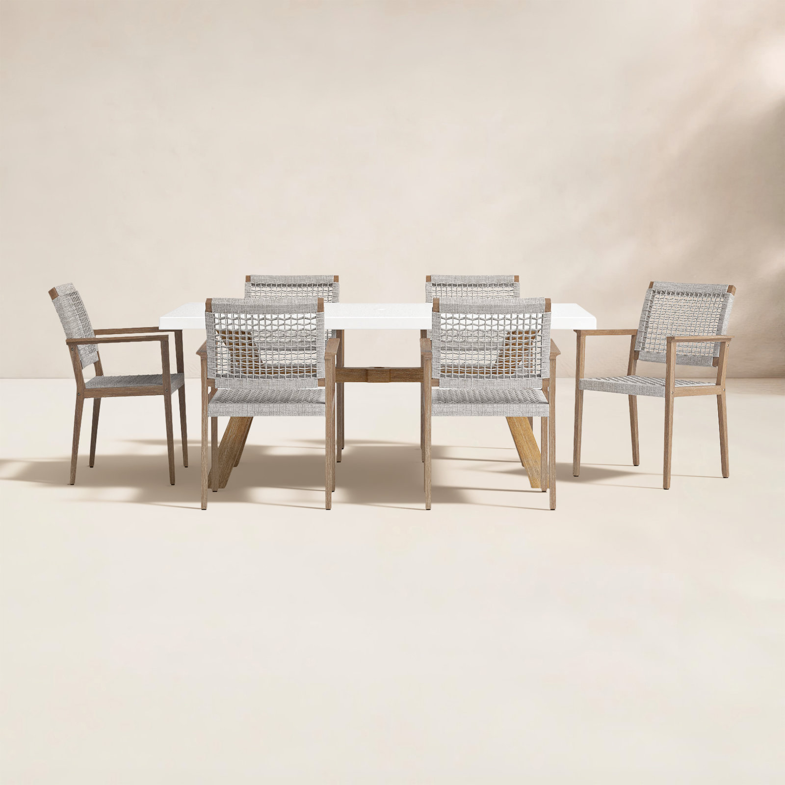 Fleur 74" Eucalyptus Patio Dining Set