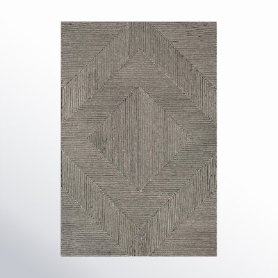 Peeta Geometric Handmade Tufted Wool Black/Cream Area Rug