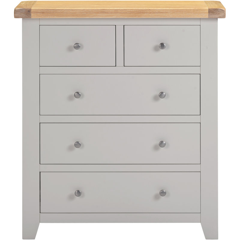 Windsor 5 Drawer Chest of Drawers, Grey