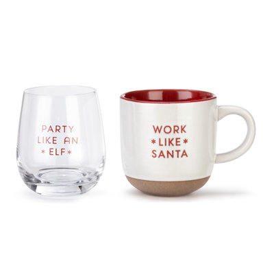 Christmas Eve/Morning Mug And Glass Set - Santa & Elf -  DEMDACO, 2020220129