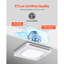 Ventilateur de salle de bain pour salle de bain avec lumière DEL, ventilateur de salle de bain 110 CFM à trois vitesses de couleur, ventilateur de plafond à moteur AC 1,5 bruit à faible bruit pour salle de lavage, salle de rangement, ventilation domestique, blanc