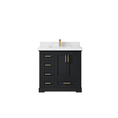Boston 36 In. W X 22 In. D Center Sink Bathroom Vanity In Wrought Iron