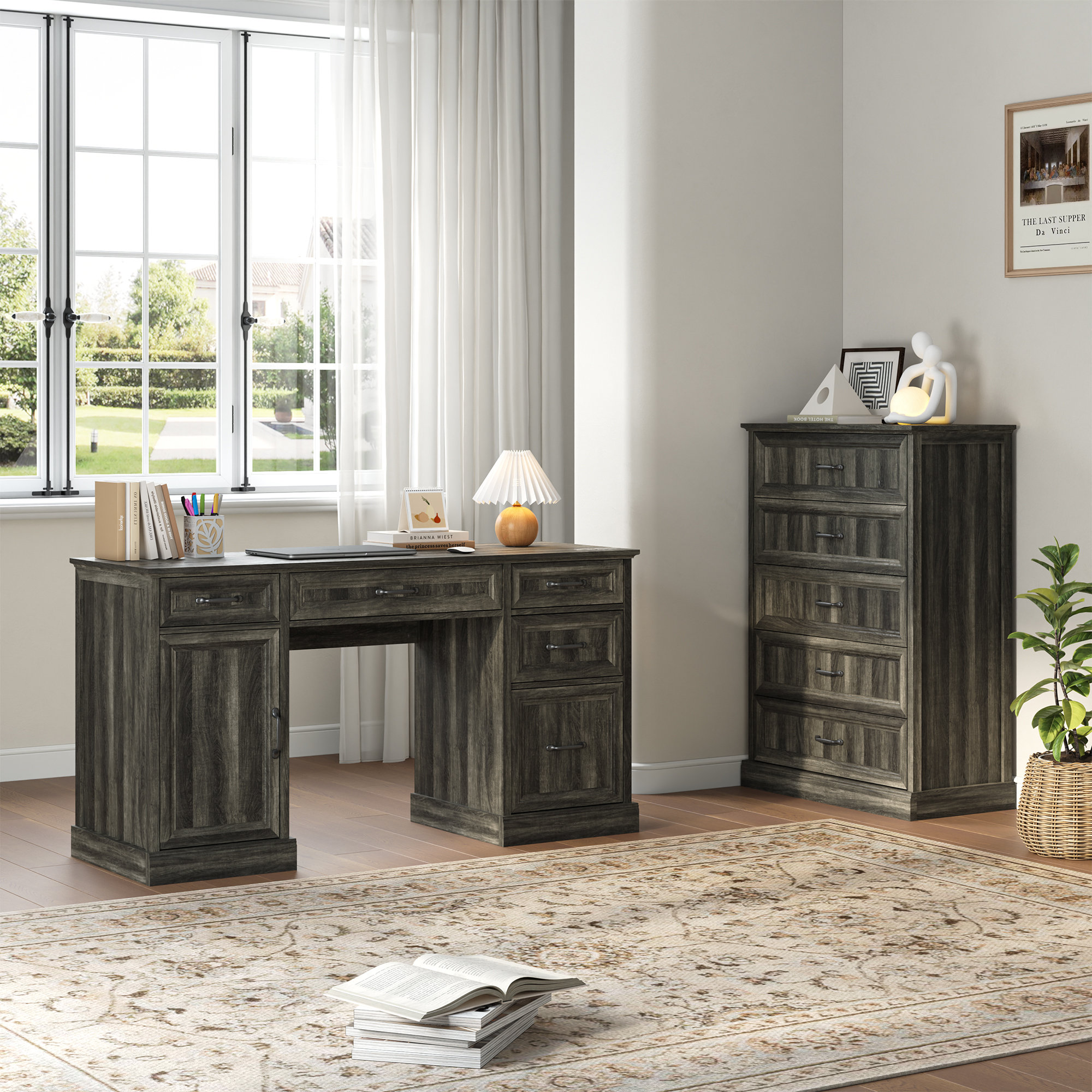 Ophelia & Co. Hailiey 2-Piece Office Set, Writing Desk And Filing ...