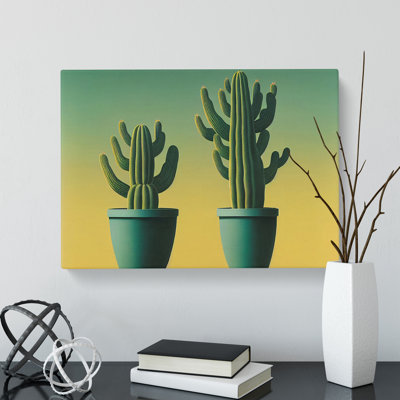 Endearing Cactus - Wrapped Canvas
