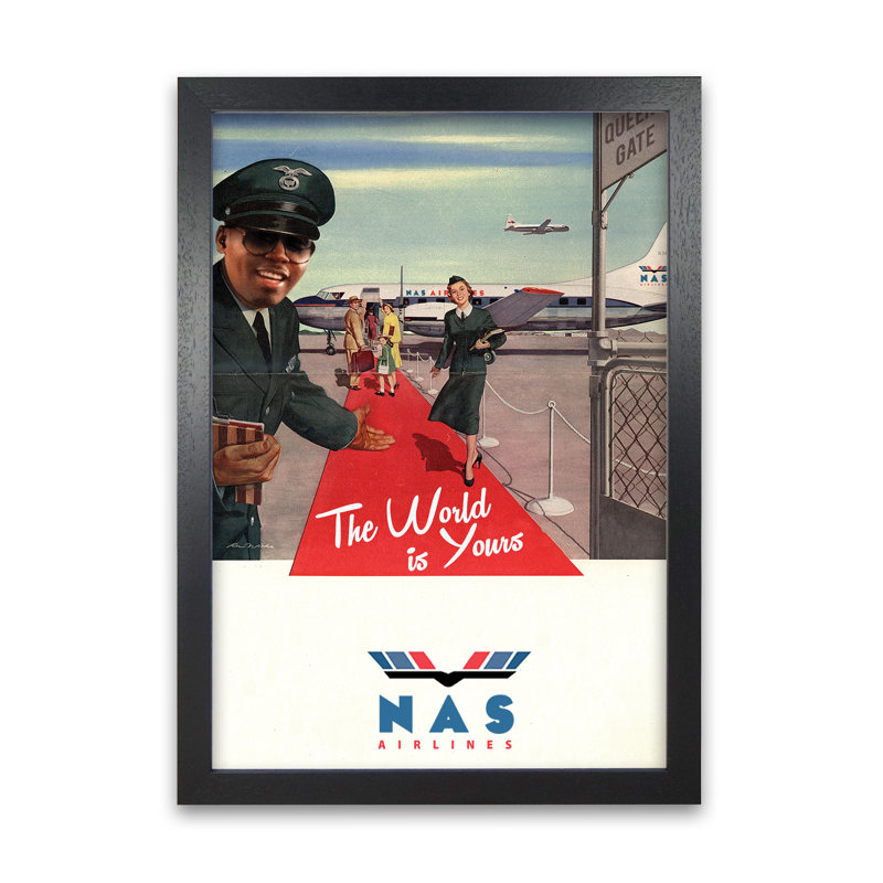 Nas Airlines Fine by David Redon - Print, Black Grain, 29.7 cm H x 21 cm W x 5 cm D