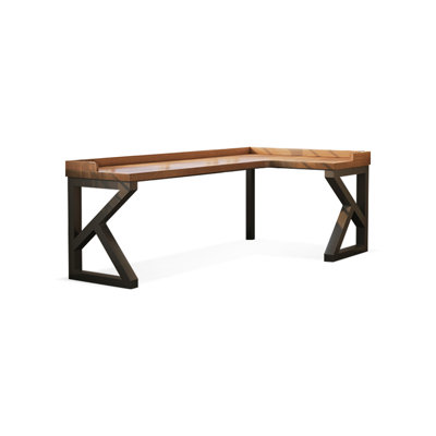 Walnut L-Shaped Solid Wood  desk