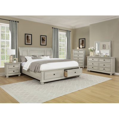Contemporary Warn White Finish 1pc Chest Five Drawers Brown Color Wooden Bedroom Home Furniture Five Storage Drawers