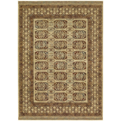 Tapis crème en laine à motif géométrique