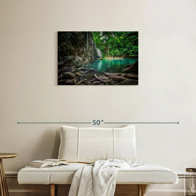 Paysage de cascade Kavia Erawan, H 20 po x l 30 po