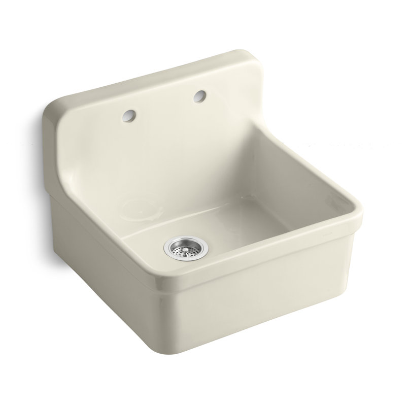 Gilford 24" L x 22" W Farmhouse Kitchen Sink, Almond