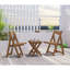 Bistro d'extérieur fabriqué à partir de hanches avec 2 chaises et une table rectangulaire, look pliable pour la cour-614457851
