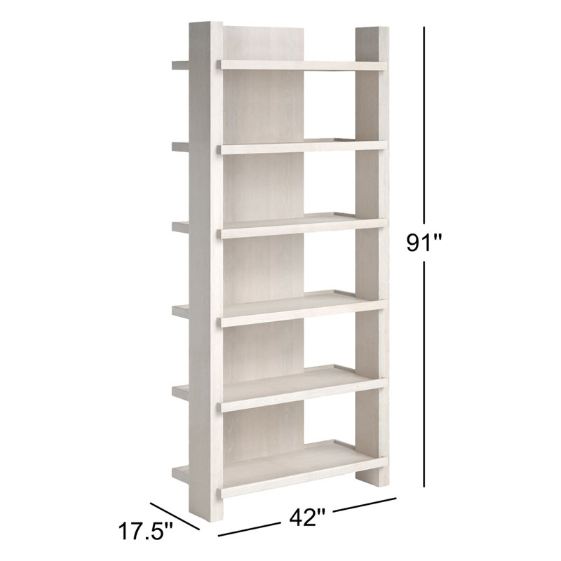 Doku Solid Wood Bookcase, White Wash