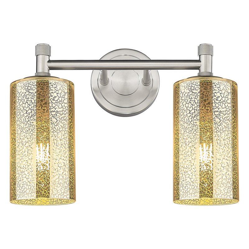 Éclairage pour meuble-lavabo mural 2 lumières Crown Point, Grainé, Nickel satiné