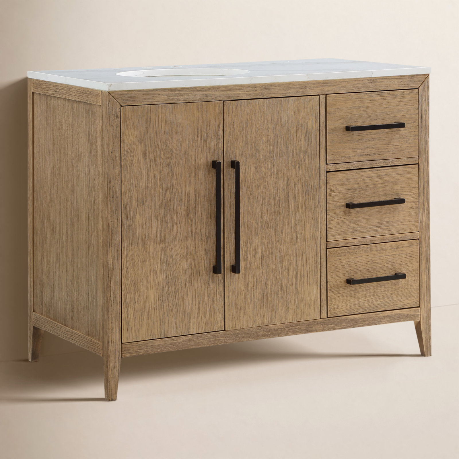 Alsup 42'' Single Bathroom Vanity, Wire Brushed Oak
