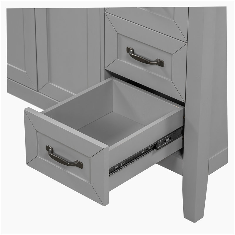 Meuble-lavabo 36 po sans lavabo, base d'armoire seulement, armoire de salle de bain, Gris
