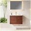 Meuble-lavabo mural simple flottant 30 po, pré-assemblé avec comptoir en céramique 1 trou