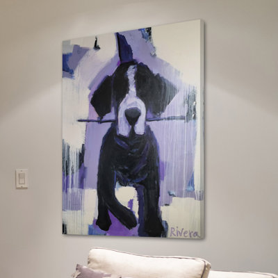« i is fetch », reproduction de peinture à l’aquarelle sur toile tendue encadrée