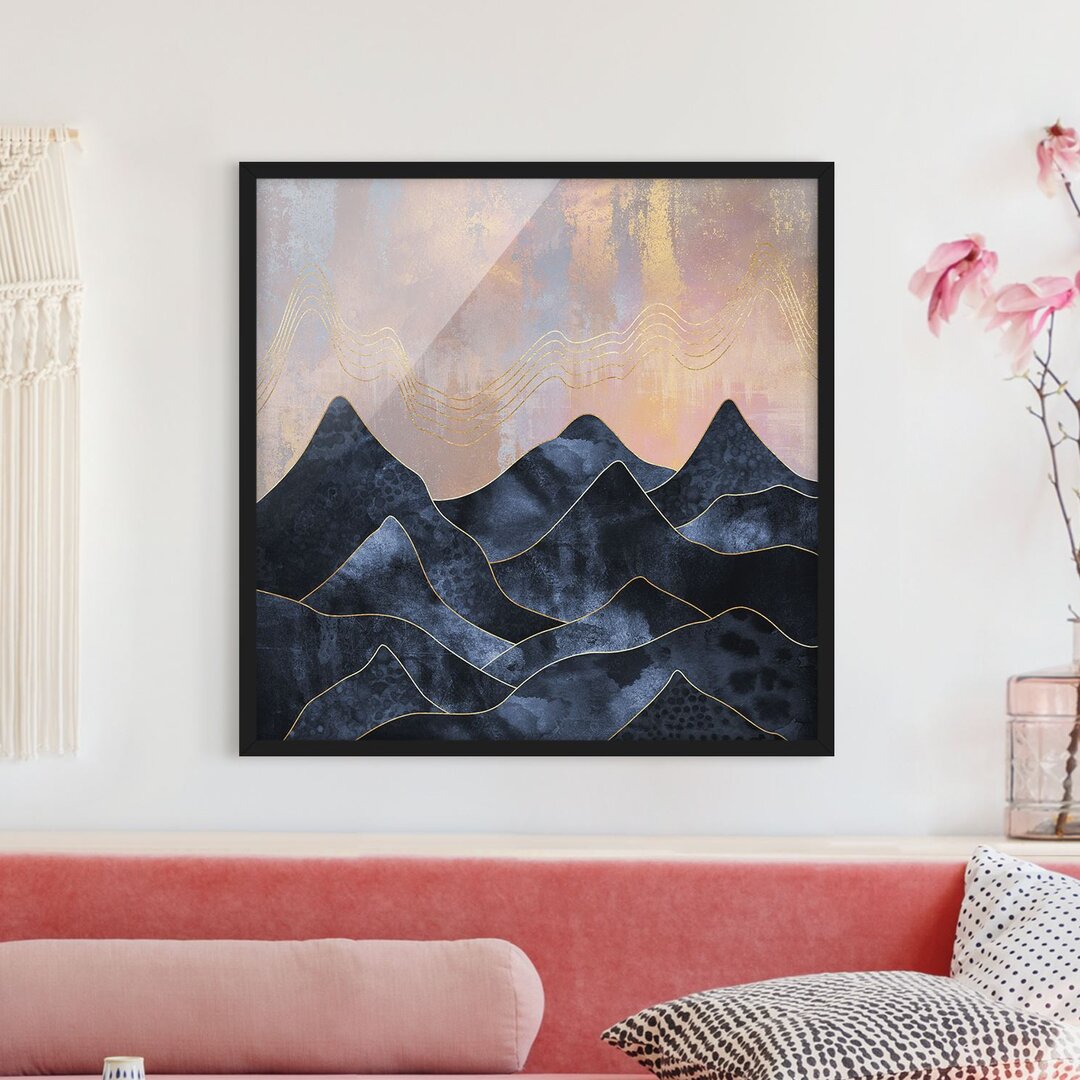 Gerahmtes Poster Golden Dawn over Mountains