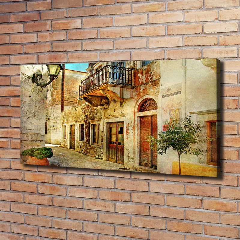 Streets In Greece - Wrapped Canvas Print