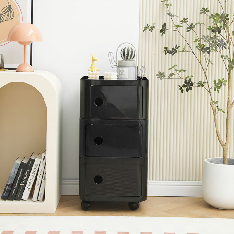 Linetta Tray Top Wheel End Table, Black