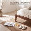 Cadre de lit plateforme Walden en bois massif - Assemblage japonais - Montage sans outil - Style minimaliste et mid-century - Queen, finition noyer-1392129106-1392129118